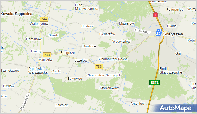 mapa Chomentów-Socha, Chomentów-Socha na mapie Targeo