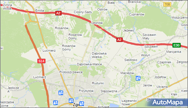 mapa Dąbrówka-Strumiany, Dąbrówka-Strumiany na mapie Targeo