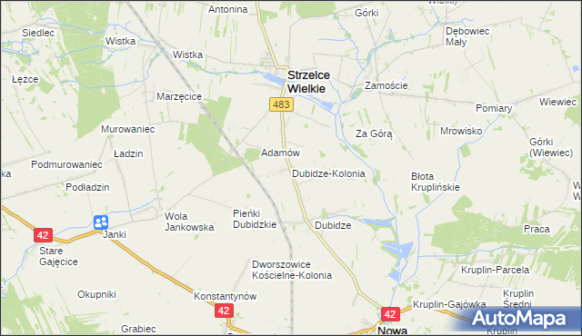 mapa Dubidze-Kolonia, Dubidze-Kolonia na mapie Targeo