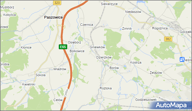 mapa Dzierzków, Dzierzków na mapie Targeo
