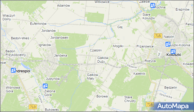 mapa Gałków Duży, Gałków Duży na mapie Targeo