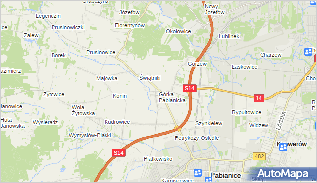 mapa Górka Pabianicka, Górka Pabianicka na mapie Targeo