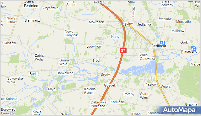 mapa Gutów gmina Jedlińsk, Gutów gmina Jedlińsk na mapie Targeo