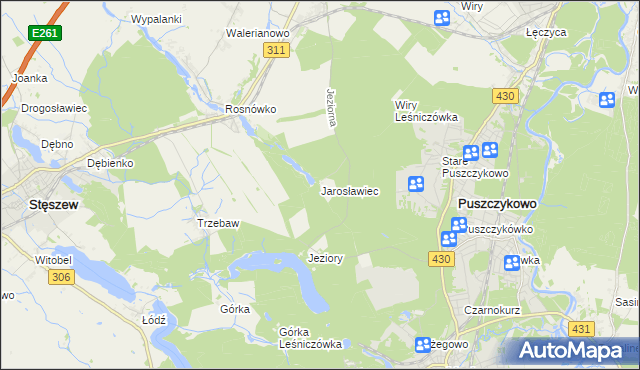 mapa Jarosławiec gmina Komorniki, Jarosławiec gmina Komorniki na mapie Targeo