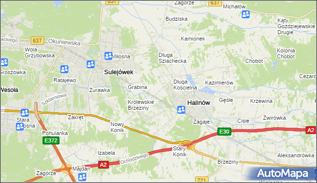 mapa Józefin gmina Halinów, Józefin gmina Halinów na mapie Targeo