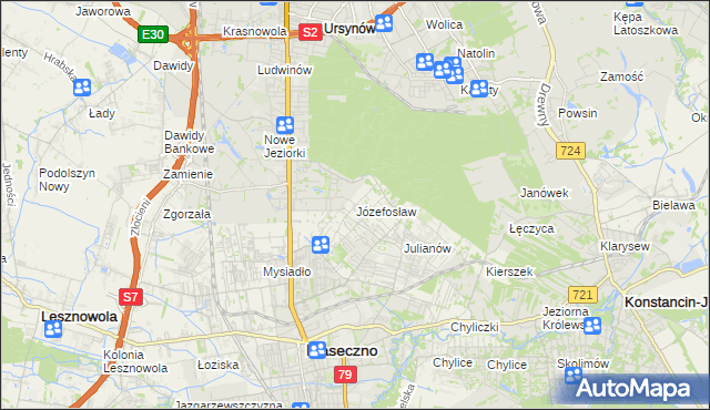 mapa Józefosław, Józefosław na mapie Targeo