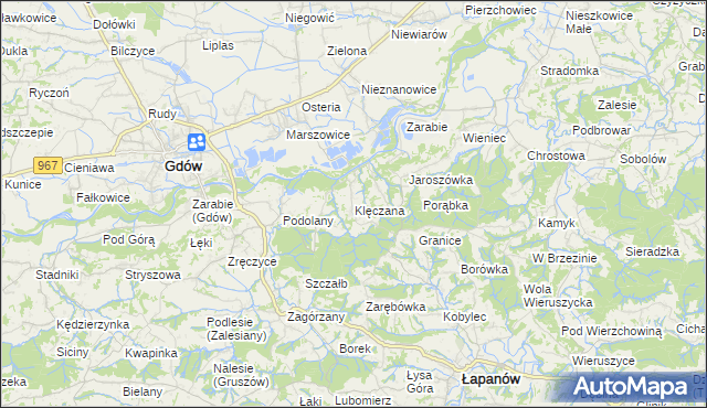 mapa Klęczana, Klęczana na mapie Targeo