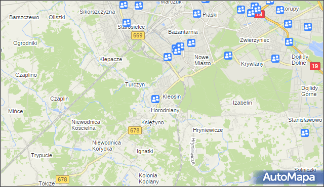 mapa Kleosin, Kleosin na mapie Targeo