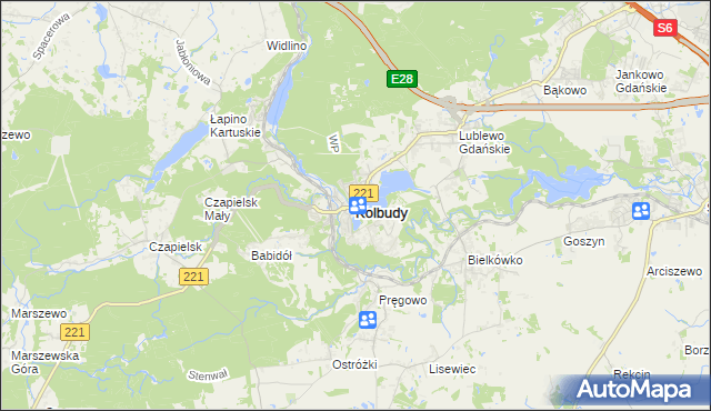 mapa Kolbudy, Kolbudy na mapie Targeo