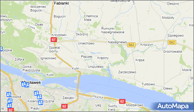 mapa Krępiny Kolonia, Krępiny Kolonia na mapie Targeo