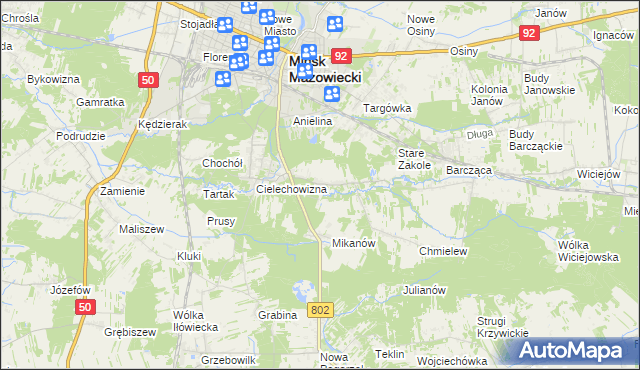 mapa Marianka gmina Mińsk Mazowiecki, Marianka gmina Mińsk Mazowiecki na mapie Targeo