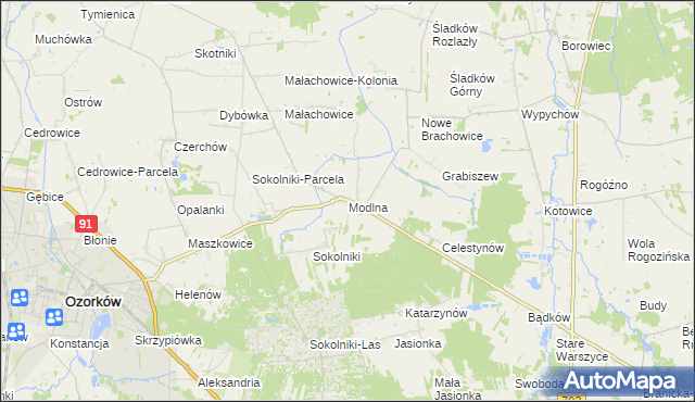 mapa Modlna, Modlna na mapie Targeo