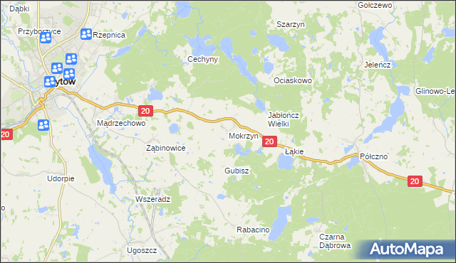 mapa Mokrzyn, Mokrzyn na mapie Targeo