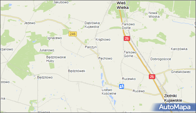 mapa Pęchowo, Pęchowo na mapie Targeo