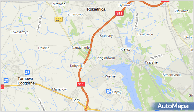 mapa Rogierówko, Rogierówko na mapie Targeo