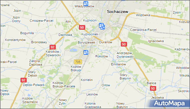 mapa Rokotów, Rokotów na mapie Targeo