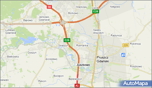 mapa Rotmanka, Rotmanka na mapie Targeo
