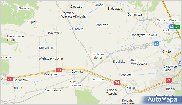 mapa Siedliska Kolonia, Siedliska Kolonia na mapie Targeo