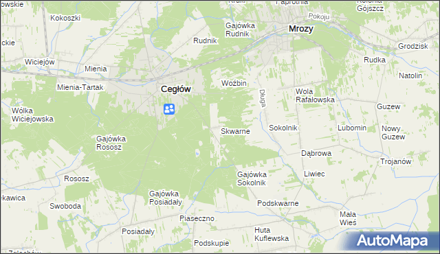 mapa Skwarne, Skwarne na mapie Targeo
