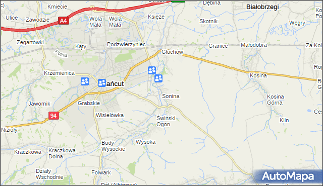 mapa Sonina, Sonina na mapie Targeo