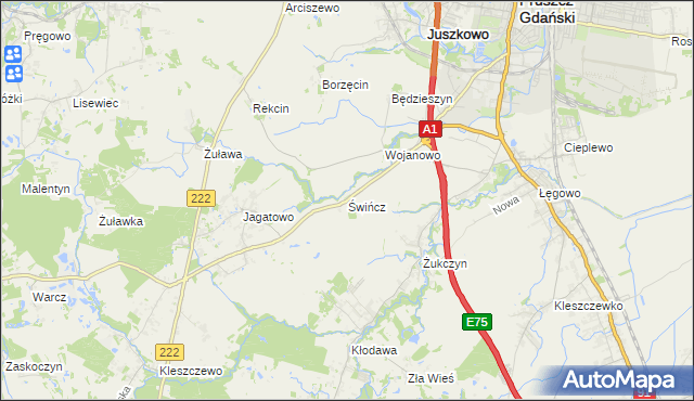 mapa Świńcz, Świńcz na mapie Targeo