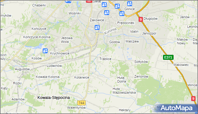 mapa Trablice, Trablice na mapie Targeo