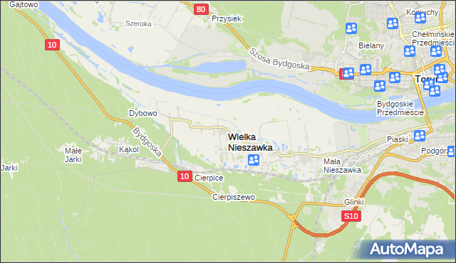 mapa Wielka Nieszawka, Wielka Nieszawka na mapie Targeo