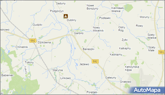 mapa Banaszki, Banaszki na mapie Targeo