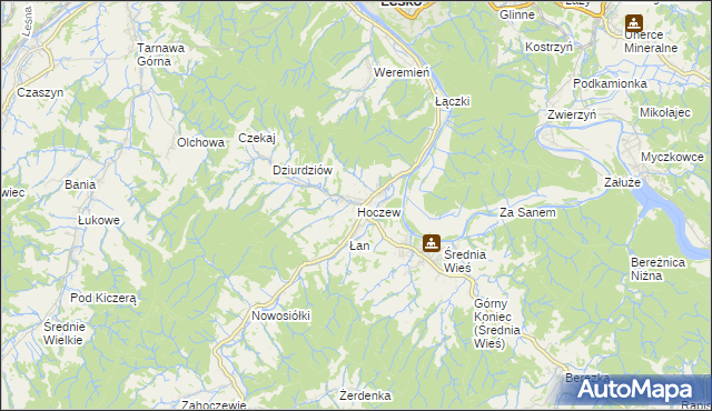 mapa Hoczew, Hoczew na mapie Targeo