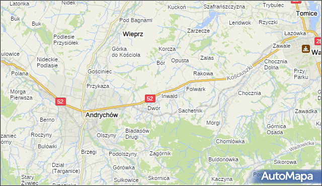 mapa Inwałd, Inwałd na mapie Targeo