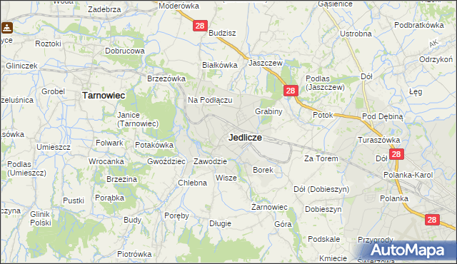 mapa Jedlicze, Jedlicze na mapie Targeo