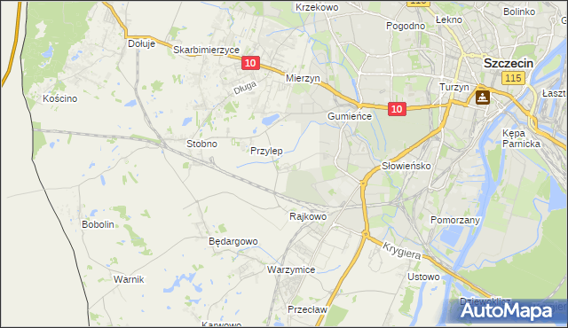 mapa Ostoja gmina Kołbaskowo, Ostoja gmina Kołbaskowo na mapie Targeo
