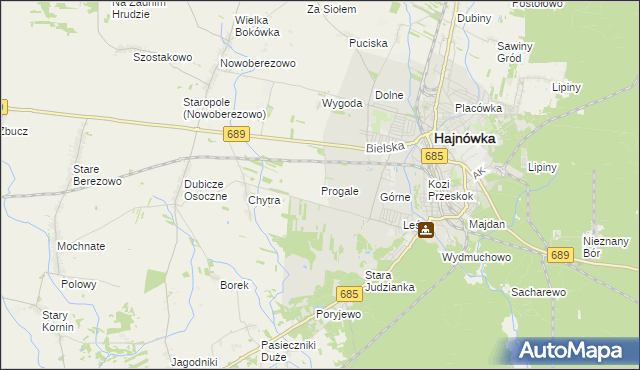 mapa Progale, Progale na mapie Targeo