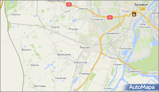 mapa Rajkowo, Rajkowo na mapie Targeo