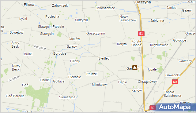 mapa Siedlec gmina Łęczyca, Siedlec gmina Łęczyca na mapie Targeo