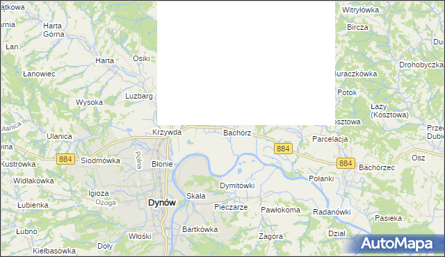 mapa Bachórz gmina Dynów, Bachórz gmina Dynów na mapie Targeo
