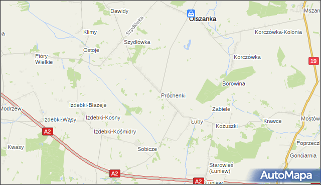 mapa Próchenki, Próchenki na mapie Targeo