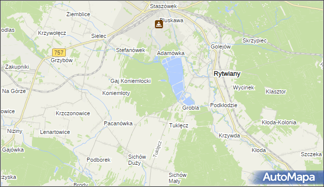 mapa Adamówka gmina Rytwiany, Adamówka gmina Rytwiany na mapie Targeo