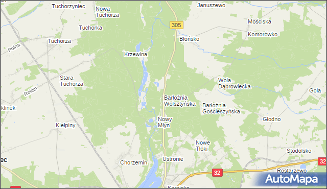 mapa Barłożnia Wolsztyńska, Barłożnia Wolsztyńska na mapie Targeo