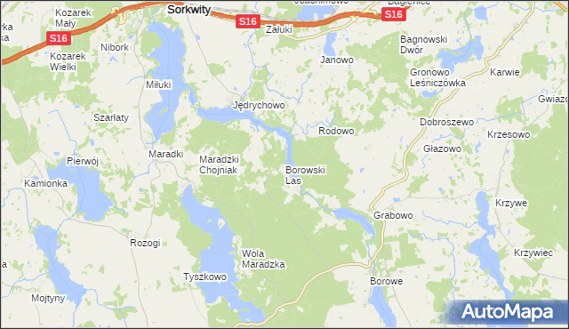 mapa Borowski Las, Borowski Las na mapie Targeo