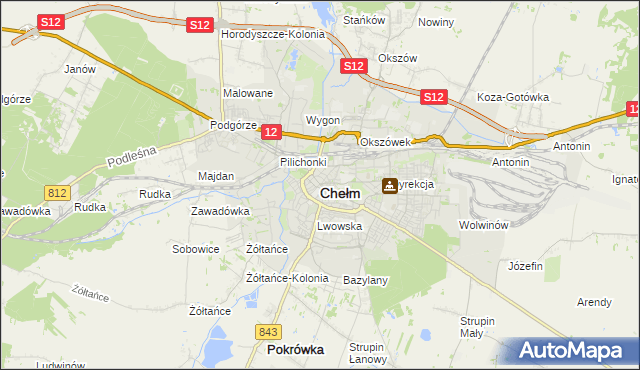 mapa Chełma, Chełm na mapie Targeo