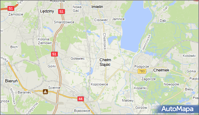 mapa Chełm Śląski, Chełm Śląski na mapie Targeo