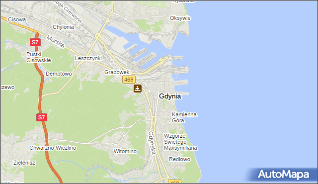 mapa Gdyni, Gdynia na mapie Targeo