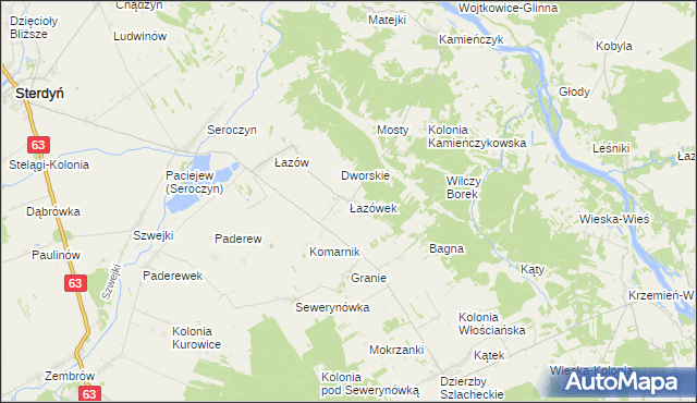 mapa Łazówek, Łazówek na mapie Targeo