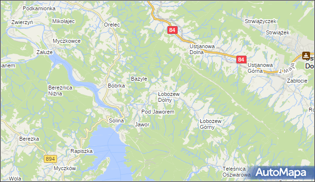 mapa Łobozew Dolny, Łobozew Dolny na mapie Targeo