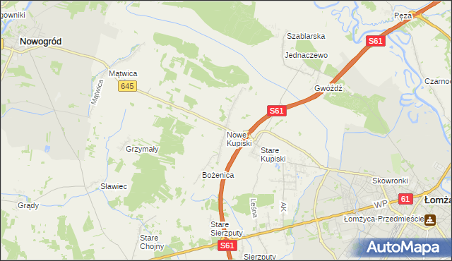 mapa Nowe Kupiski, Nowe Kupiski na mapie Targeo