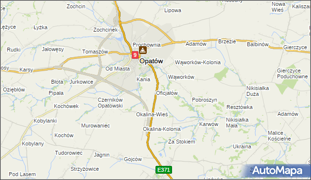 mapa Oficjałów, Oficjałów na mapie Targeo