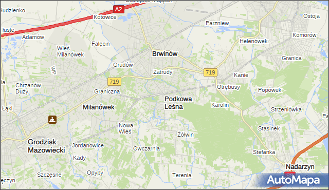 mapa Podkowa Leśna, Podkowa Leśna na mapie Targeo