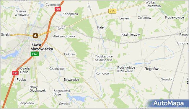mapa Podskarbice Szlacheckie, Podskarbice Szlacheckie na mapie Targeo