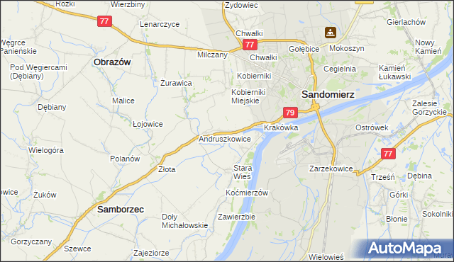 mapa Strochcice, Strochcice na mapie Targeo
